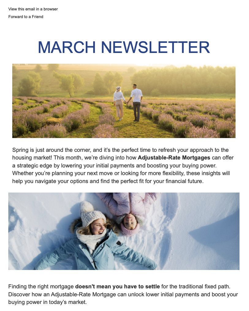 March newsletter email