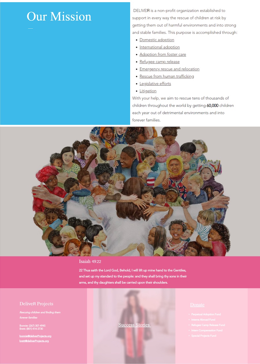 Deliver home page, mission section